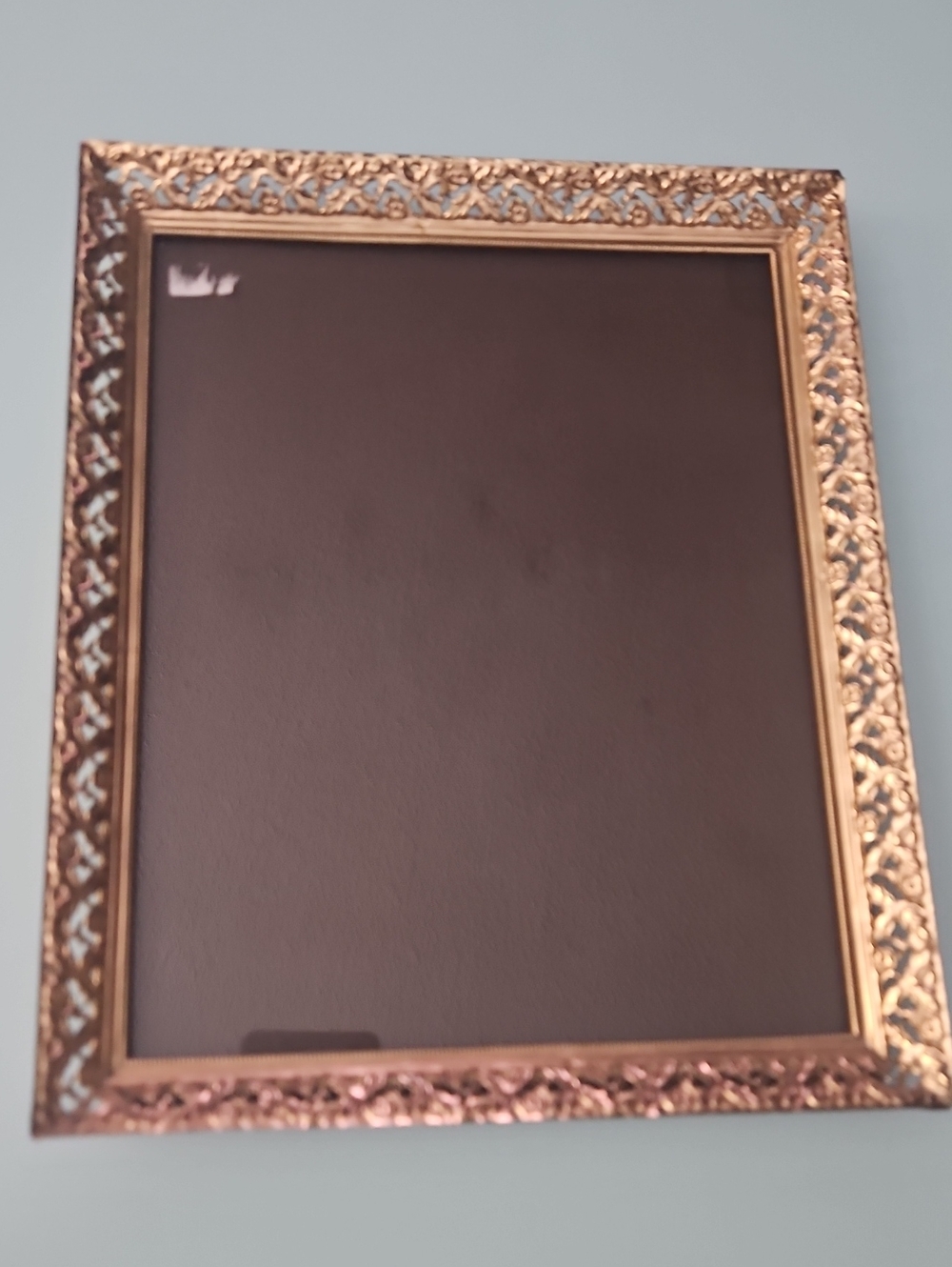 Vintage 8 X 10 Goldtone Metal Picture Frame Ornate